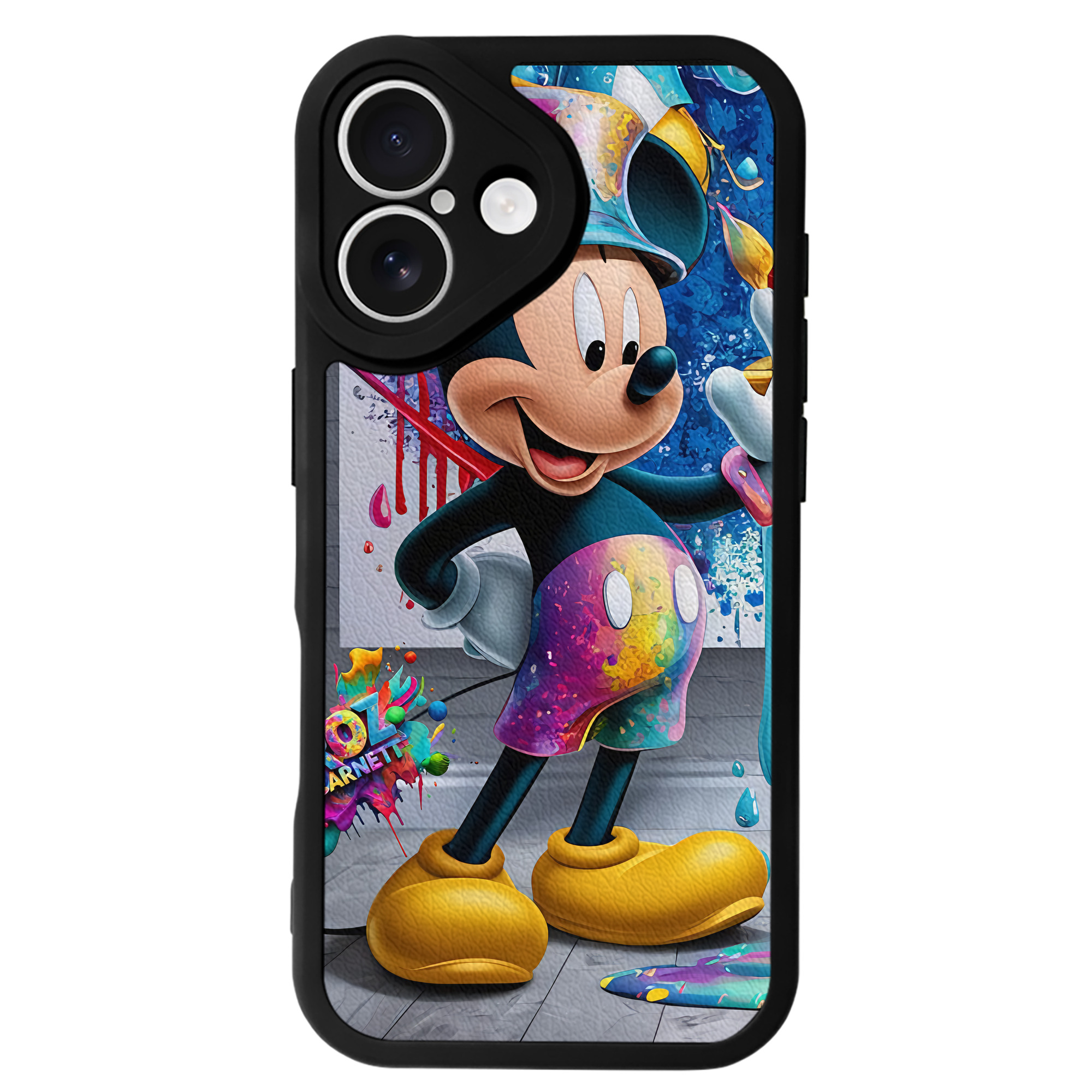 （画像用） ミッキーマウス Mickey Mouse 【iPhone 16シリーズ対応】シリコンスマホケース（レザー調） 材質：シリコン